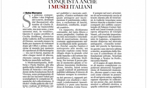 7 febbraio 2019 - Corriere della Sera - A caccia d'antico. Caso o intuito l'antiquariato conquista anche i musei italiani